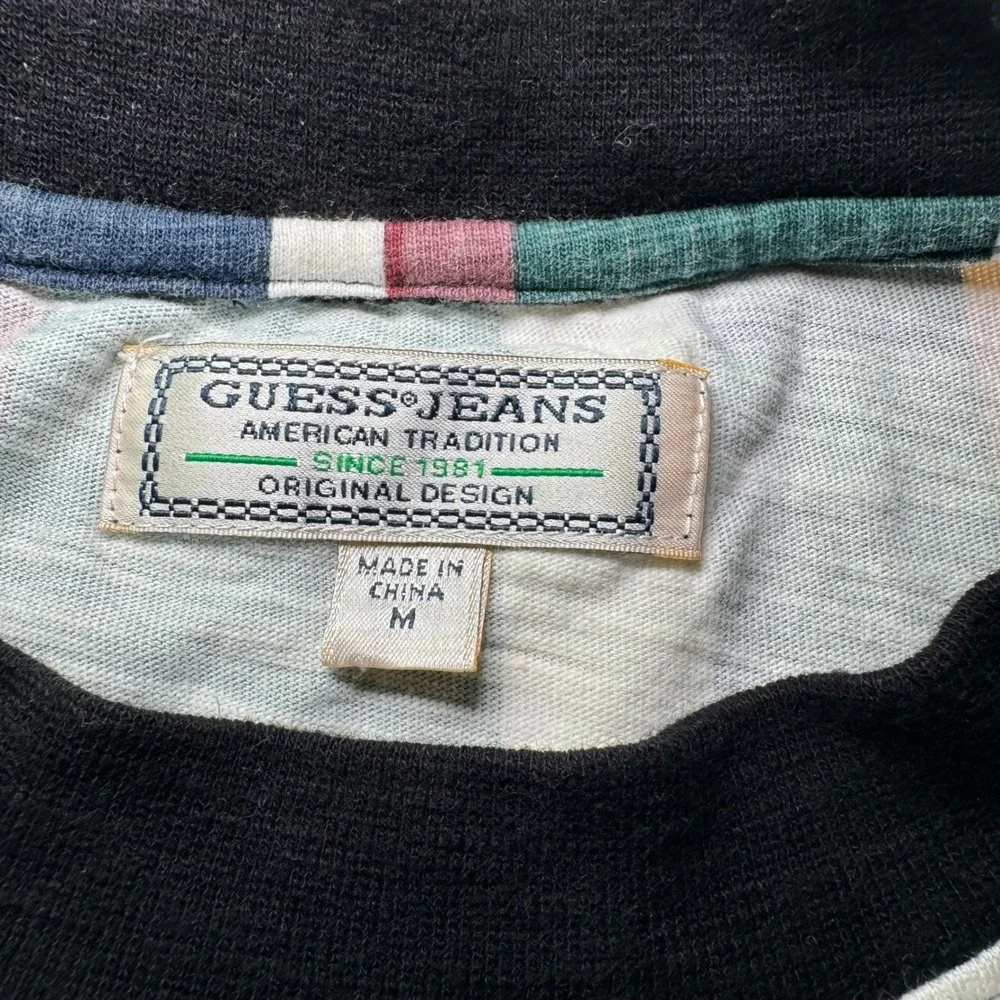 Guess Jeans USA Striped T-Shirt Men's Size M‎ Short Sleeve Crew Neck Retro Style - Picture 3 of 10